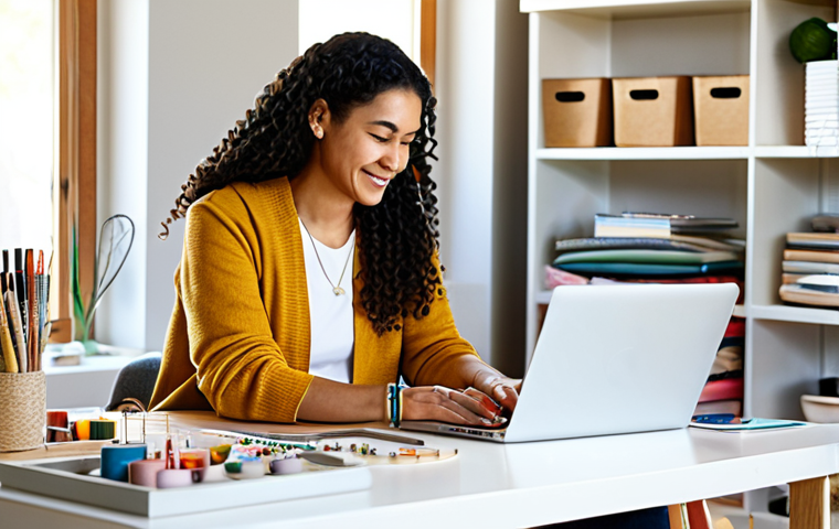 공유경제의 장점과 단점 분석 - Skill Sharing Success**

A woman in a brightly lit, modern home studio, fully clothed in comfortable...