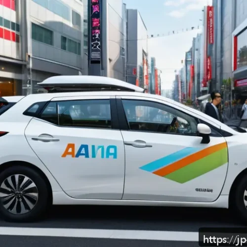 공유경제에서의 가격 책정 전략 - A vibrant urban scene featuring a modern car-sharing service: sleek, clean vehicles parked near a bu...